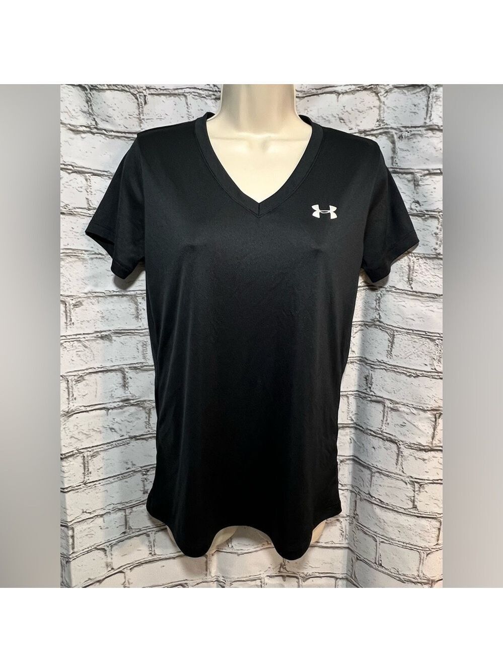 Under Armour Women’s UA Velocity V-Neck Short Sleeve Shirt Black Size Small